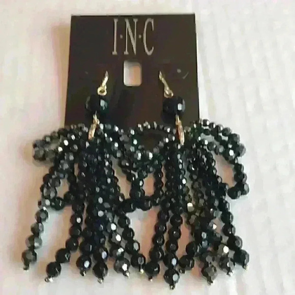 INC new Gold Tone Beaded Bow chandelier Ea… - Picture 3 of 8